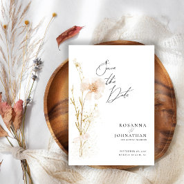 ロマンチックな金ゴールドと赤面押し花 セーブザデート