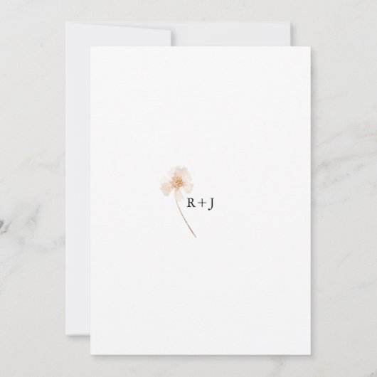 ロマンチックな金ゴールドと赤面押し花 セーブザデート (裏面)