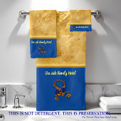 ロマンチックな金ゴールドの毒のあるサソリと青 バスタオルセット