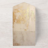 ロマンチックな金ゴールドクリーム オールインワン招待状 (外側)