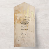 ロマンチックな金ゴールドクリーム オールインワン招待状 (内側)