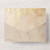 ロマンチックな金ゴールドクリーム オールインワン招待状 (裏面)