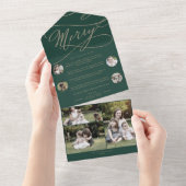 ロマンチックな金ゴールドグメリーリー数々のン写真の休日 オールインワン招待状 (貼ってはがせる)