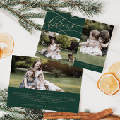 ロマンチックな金ゴールドグリーン応援3 Photo Year In Review シーズンカード
