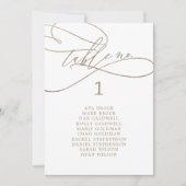 ロマンチックな金ゴールドテーブル番号座席表カード 招待状 (正面)