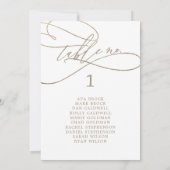 ロマンチックな金ゴールドテーブル番号座席表カード 招待状 (裏面)