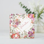 ロマンチックな金ゴールドハートフローラバレンタイン シーズンカード (スタンド正面)