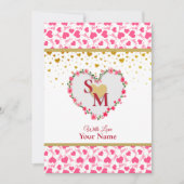 ロマンチックな金ゴールドハートラブカリグラフィモノグラム (正面)