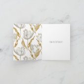 ロマンチックな金ゴールドホワイトチューリップフローラありがとう カード (内部)