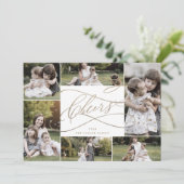 ロマンチックな金ゴールド応援新年7写真家族ニュース シーズンカード (スタンド正面)