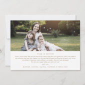 ロマンチックな金ゴールド応援新年7写真家族ニュース シーズンカード (裏面)