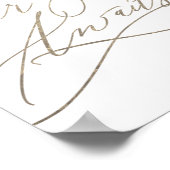 ロマンチックな金ゴールド書あなたの席が看板を待っている ポスター (角)