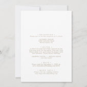 ロマンチックな金ゴールド書の詳細結婚オン・バック 招待状 (裏面)