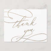 ロマンチックな金ゴールド書道ありがとうはがき ポストカード (正面)