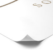 ロマンチックな金ゴールド書道が盛り上がる歓迎結婚の ポスター (角)