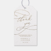ロマンチックな金ゴールド書道が花開く感謝ありがとう ギフトタグ (裏面)