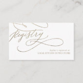 ロマンチックな金ゴールド書道の繁栄ギフトレジストリ エンクロージャーカード (正面)