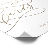 ロマンチックな金ゴールド書道カードテーブルサイン ポスター (角)