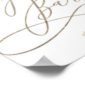 ロマンチックな金ゴールド書道シガーバーサイン ポスター (角)