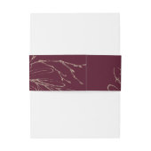 ロマンチックな金ゴールド書道ブルゴーニュ結婚フローラ 招待状ベリーバンド (裏面例)