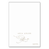 ロマンチックな金ゴールド書道メニューオプション座席表 テーブルナンバー (正面)