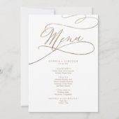 ロマンチックな金ゴールド書道リハーサルディナー付き/メニュー 招待状 (裏面)