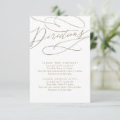 ロマンチックな金ゴールド書道方向囲いカード エンクロージャーカード (スタンド正面)