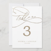 ロマンチックな金ゴールド書道5x7"表番号 招待状 (裏面)