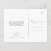 ロマンチックな金ゴールド書 |アイボリーありがとう ポストカード (裏面)