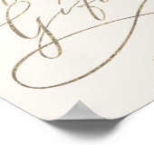 ロマンチックな金ゴールド書 |アイボリーカードとギフト ポスター (角)