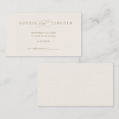 ロマンチックな金ゴールド書 |アイボリー入口 エンクロージャーカード (正面/裏面)