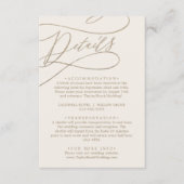 ロマンチックな金ゴールド書 |アイボリー詳細 エンクロージャーカード (正面)