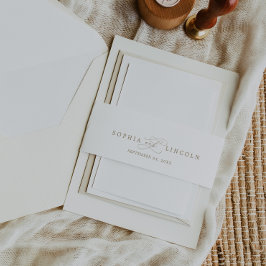 ロマンチックな金ゴールド書 |フローリシュ結婚ーズ 招待状ベリーバンド