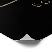 ロマンチックな金ゴールド書 |ブラックウェルカム結婚ズ ポスター (角)