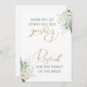 ロマンチックな金ゴールド結婚グリーンリーホワイトの予約サイン (正面/裏面)