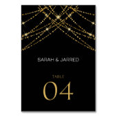 ロマンチックな金ゴールド結婚文字列 テーブルナンバー (正面)
