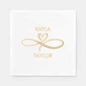 ロマンチックな金ゴールド結婚書道 箔ナプキン (正面)