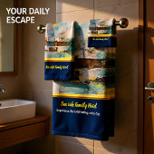 ロマンチックな金ゴールド航海のとコースタルライトハウスデータベース バスタオルセット