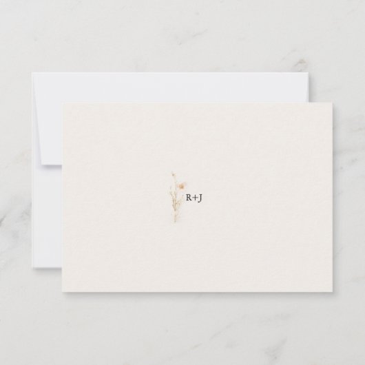 ロマンチックな金ゴールド赤面押された花QRコードRSVP 出欠カード (裏面)