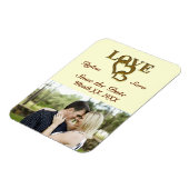 ロマンチックな金ゴールド連動ハートあなたの写真 マグネット (左側)