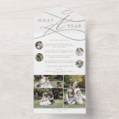 ロマンチックな金ゴールドWhat A Year 数々のフォトホリデー オールインワン招待状 (内側)