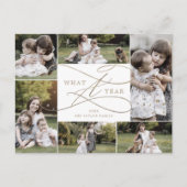 ロマンチックな金ゴールドWhat A Year 6 Photo Year in Review シーズンポストカード (正面)