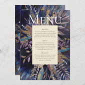 ロマンチックな金箔の両面メニュー 招待状 (正面/裏面)