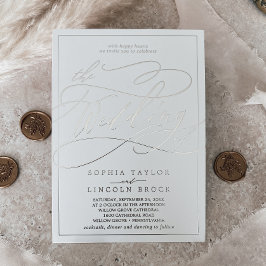 ロマンチックな銀箔の書 |フレー結婚ム 箔招待状