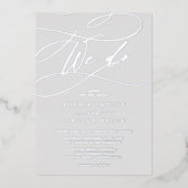 ロマンチックな銀箔グレー | Flowish We Do 結婚's 箔招待状 (正面)