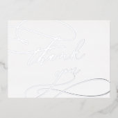 ロマンチックな銀結婚箔のサンキューカード 箔招待状ポストカード (正面)