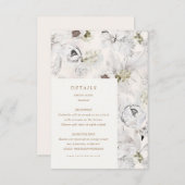 ロマンチックな銀結婚色フローラの詳細囲いc エンクロージャーカード (正面/裏面)
