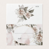 ロマンチックな銀赤面結婚フローラのテーブルカード (外部フラット)