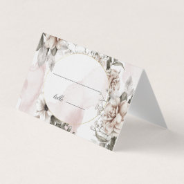 ロマンチックな銀赤面結婚フローラのテーブルカード