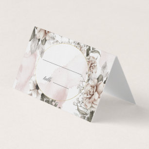 ロマンチックな銀赤面結婚フローラのテーブルカード